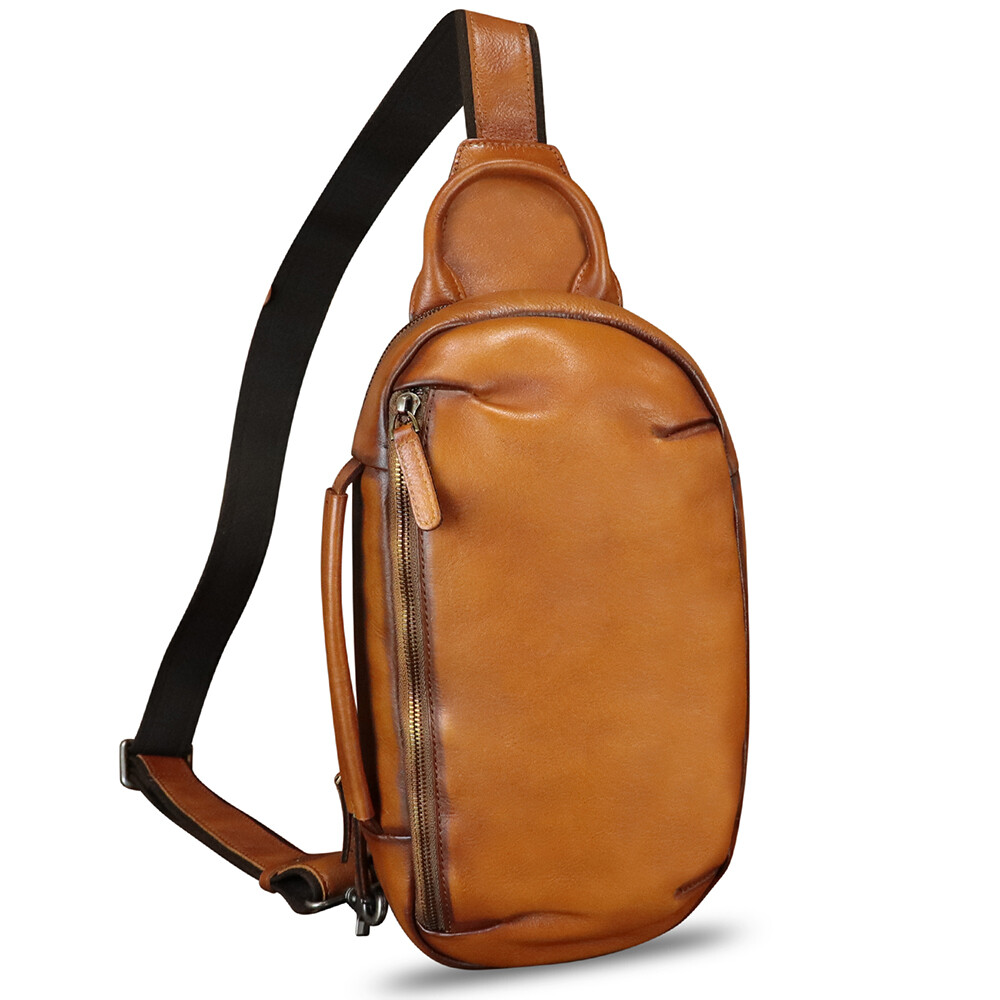 Genuine Leather Sling Bag for Men Women Sling Backpack  display picture 2