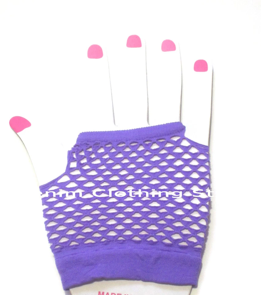 MUJERES ENCAJE MUJER MUÑECA LONGITUD SIN DEDOS RED GUANTES RED LOTE AL POR MAYOR Foto 3 de 4