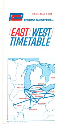 PENN CENTRAL RAILROAD - SYSTEM PUBLIC TIMETABLE - 3/3/1971