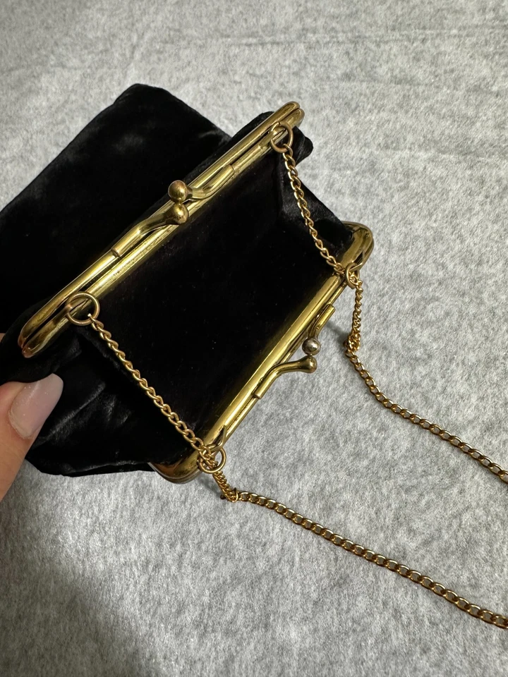 Cartera de Colección Coleccionable Terciopelo Monedero Teatro Boda Bolso de Mano Raro De Colección Foto 3 de 4