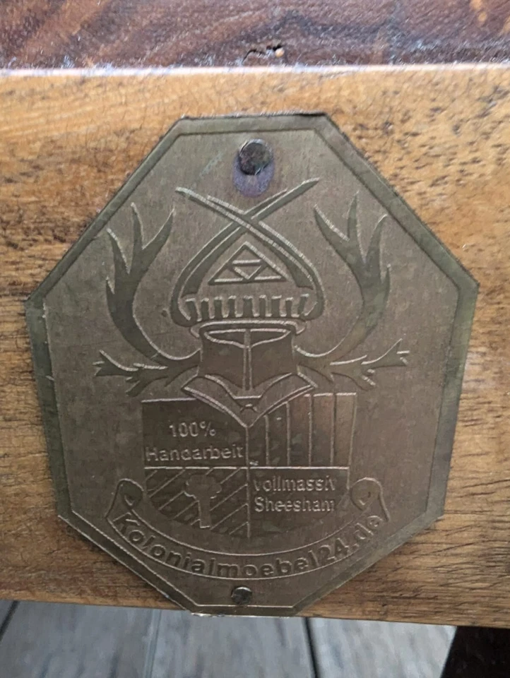 Handmade Indian Rose / Sheesham Heavy Wood Dining Table and Chairs 140 cm - Image 3 of 4