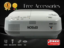 Epson PowerLite 475W 3LCD Projector Ultra Short Throw H455A HDMI LAN w/Bundle