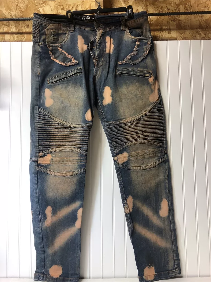 Elite 38 Premium Denim Jeans designer brand Moto Biker W38x34