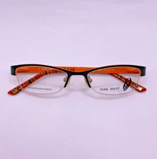 Nine West NW154 01Z5 Green Metal Semi Rim Optical Eyeglasses Frame 45-16-125