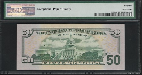 US 50 Dollars 2009 PMG 66 EPQ UNC Fr #2131-A*Star Note FRN Boston Rios/Geithner - Picture 2 of 4