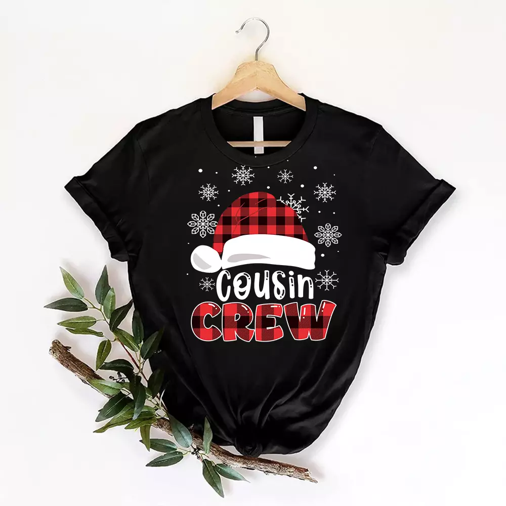 Cousin Crew Christmas Reindeer Buffalo Red Pajamas Family T Shirt