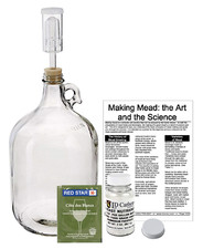 Mead Making Kit Active Dry Yeast Clear One Gallon Glass Jar Home Brewing