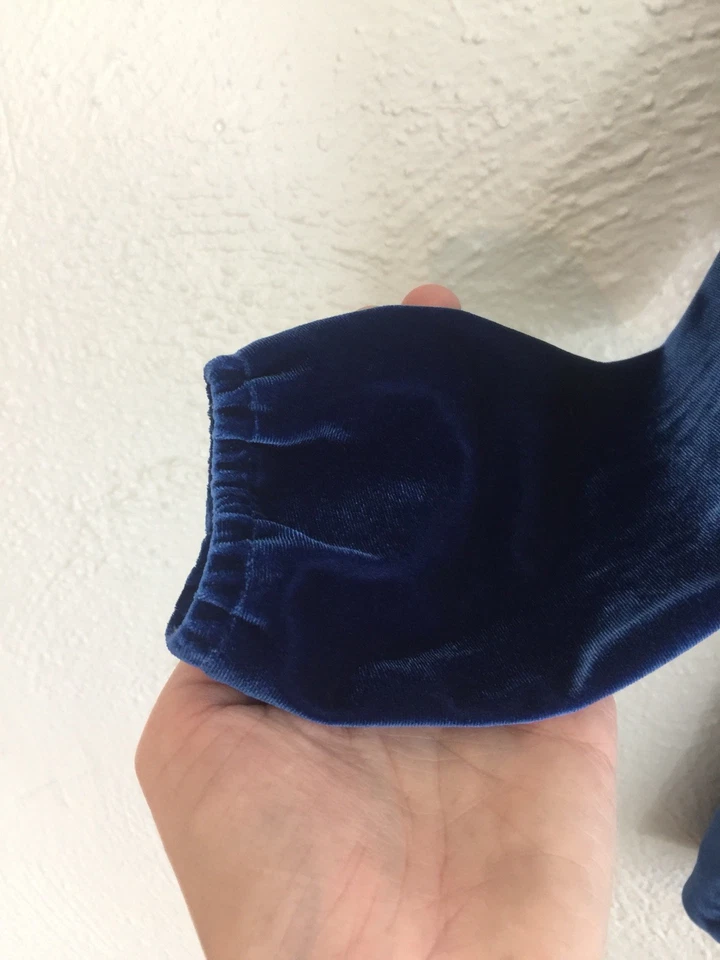 Lands’ End Girls Velvet Velour Navy Blue Holiday Size S 4Y Swing Dress - Image 4 of 4