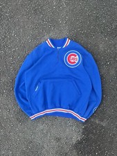 Vintage Embroidered Cubs Varsity Bomber Jacket 1/4 Zip with Pockets