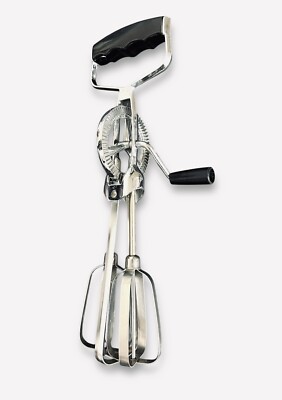 Vintage Ecko Best Hand Mixer Rotary Beater Stainless Black Patents Applied For