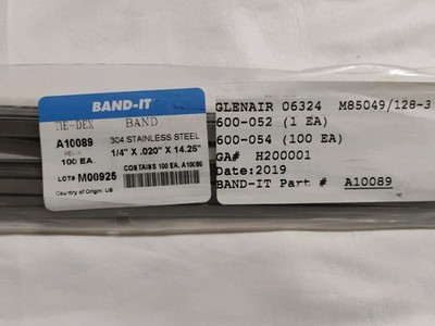 Band-it A10089 TIE-DEX 304 Stainless Steel 1/4''x .020'' x 14.25 . (Pack of 100)