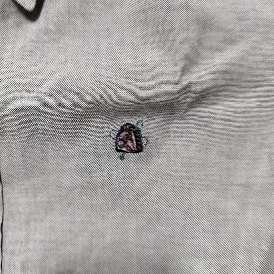 Vintage Chaps Ralph Lauren Men's 15 32-33 Grey Trinity Oxford Shirt Made In USA - Image 4 of 4