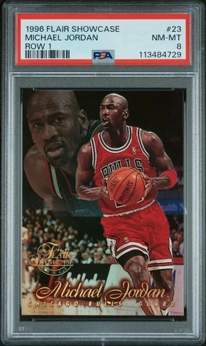 1996 FLAIR SHOWCASE ROW 1 #23 MICHAEL JORDAN PSA 8