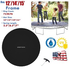 Round Replacement Trampoline Jumping Mat Fits 12 14 15ft Frame with Spring Tools