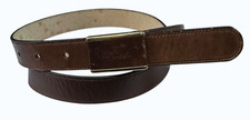 Vintage PIERRE CARDIN Brown Solid Leather Genuine Unisex Belt Size 36/90
