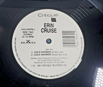 Erin Cruise Cold Shower 12'' Vinyl Single 1991 Critique Records 33 RPM Dance Pop