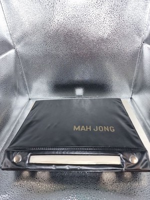 Vintage Mahjong Set in Black Faux-Leather Case with Instruction Booklet - Z#5204