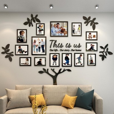 Family Tree Photo Collage Wall Decor 51x70in Acrylic