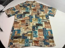 Batik Bay XLT Hawaiian Surf Shirt Rayon Patchwork Tribal Aloha Button Front