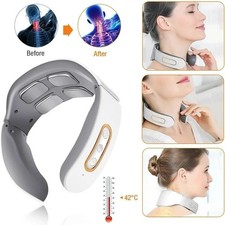 Electric Neck Shoulder Massager Pulse Heating TENS Magnetic Pain Relief Hot-Sale