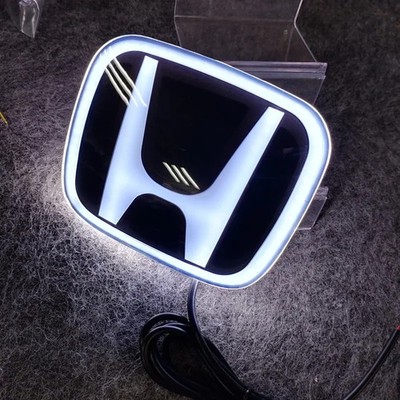 for Honda PMMA LED Car Front Emblem Sticker Rear Trunk Light Badge Accord Civic