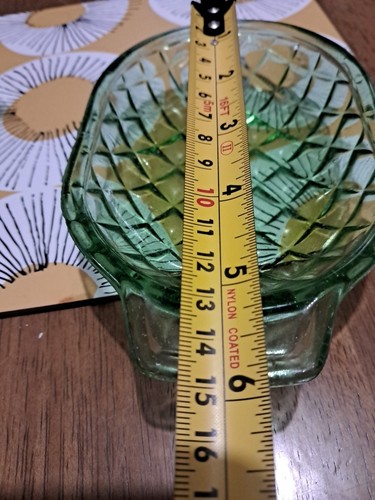 Vintage Retro 1950 Green Glass Pineapple Cheese Dishes X2 - Picture 5 of 5