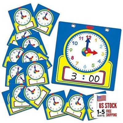  25 Pcs Teaching Clock Kit, Learning Clocks for Kids Learning Time Cute Style