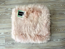 Native Natural Pink Seat Pad Cushion Real Sheepskin Fur 45 x 45cm - BNWT RRP £50