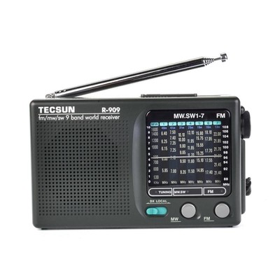 TECSUN R-909 Tragbares Radio AM FM SW 9-Band Mini 9 cm