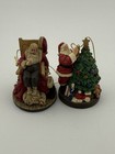 Norman Rockwell Celebration of Santa Ornaments 1994 Hamilton Collection Pair — photo 1