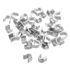 40Pcs #8 U Shape Top Stoppers Closed-end Zipper Slider, Silver Tone