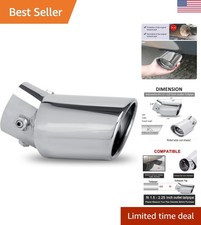 Universal Curved Exhaust Tips 1.5-2.25 Inch Stainless Steel - Sleek Design
