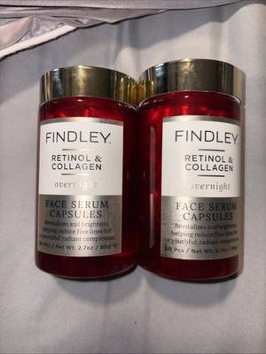 2 X Findley Retinol & Collagen Overnight Face Serum Capsules 60ct