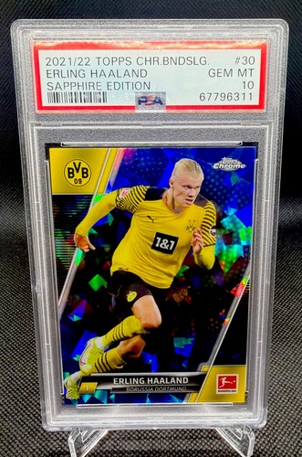 2021-22 Topps Chrome Bundesliga Sapphire Edition - Erling Haaland #30 PSA 10 GEM