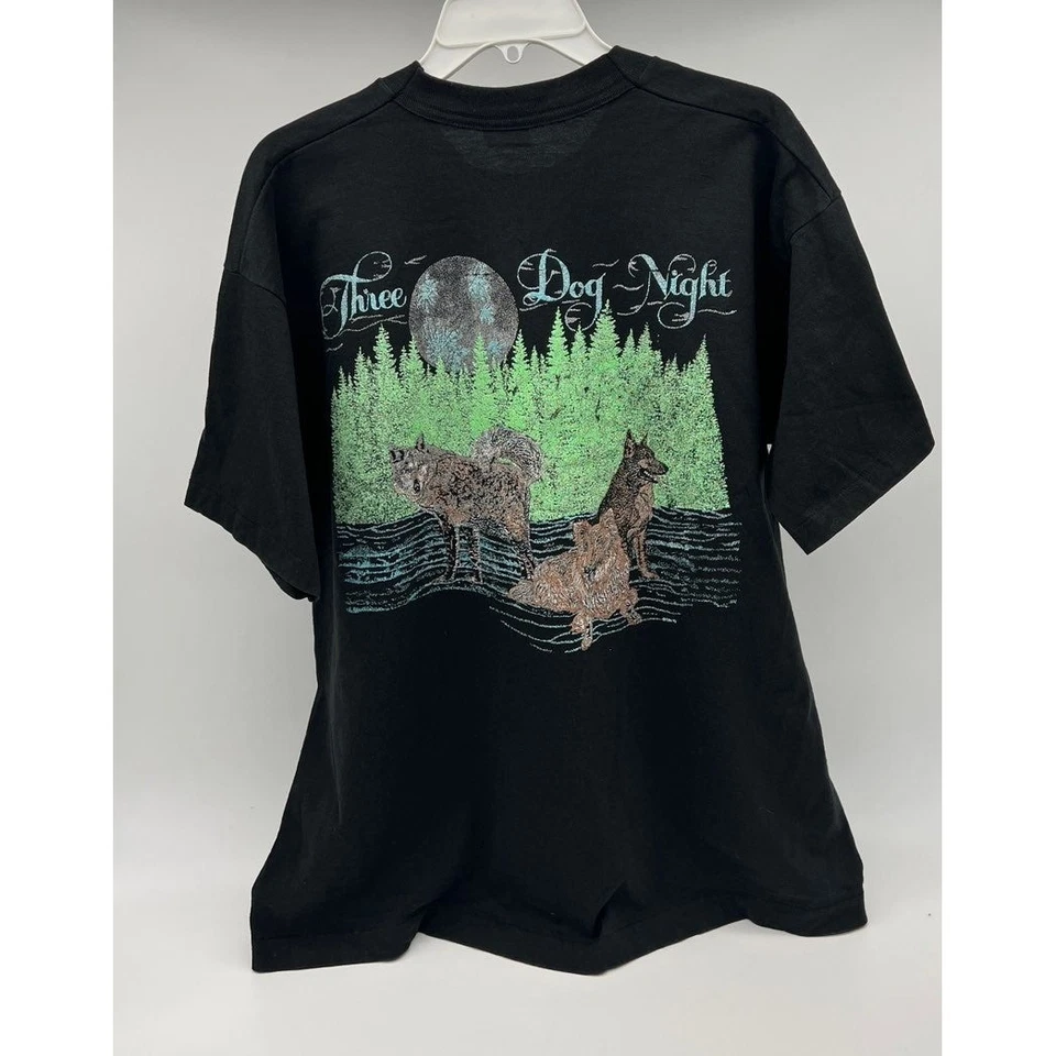 VTG Three Dog Night Band 90's Black Graphic Print Single Stitch Tshirt Sz XL - Image 3 of 4