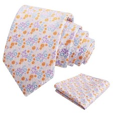 Mens 3.15inches Exquisite Floral Tie with Small Flower F142-lilac blue orange