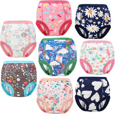 8 Packs Potty Training Pants Cotton Absorbent Training Underwear for Toddler Boy