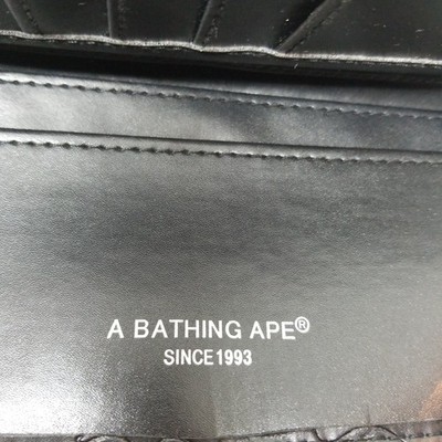 A Bathing Ape Feb 2018 Long Wallet VERTICAL LOGO Faux Leather