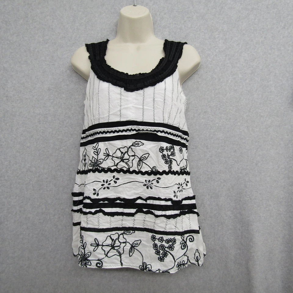 Camisa Blusa Harold's Mujer Mediana Blanca Sin Mangas Pullover Informal Preppy Foto 2 de 4