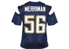 Shawne Merriman Signed San Diego Blue Football Jersey (JSA)