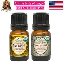 100 Pure Myrrh, Frankincense Essential Oil Combo Pack - Directly sourced fro...
