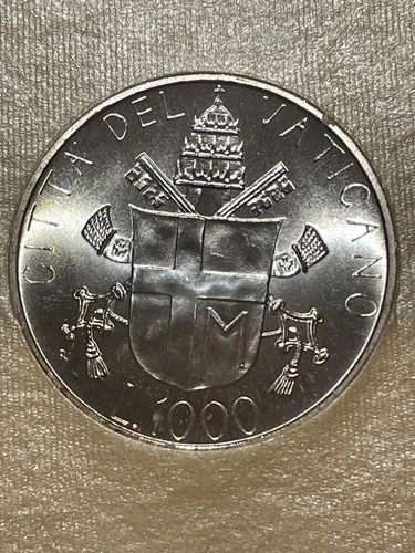 VATICAN CITY 1000 Lire John Paul II 1986 SILVER UNC