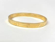 Vintage Charles Revson 1970 Aldo Cipullo Gold Electroplate LOVE Bracelet 