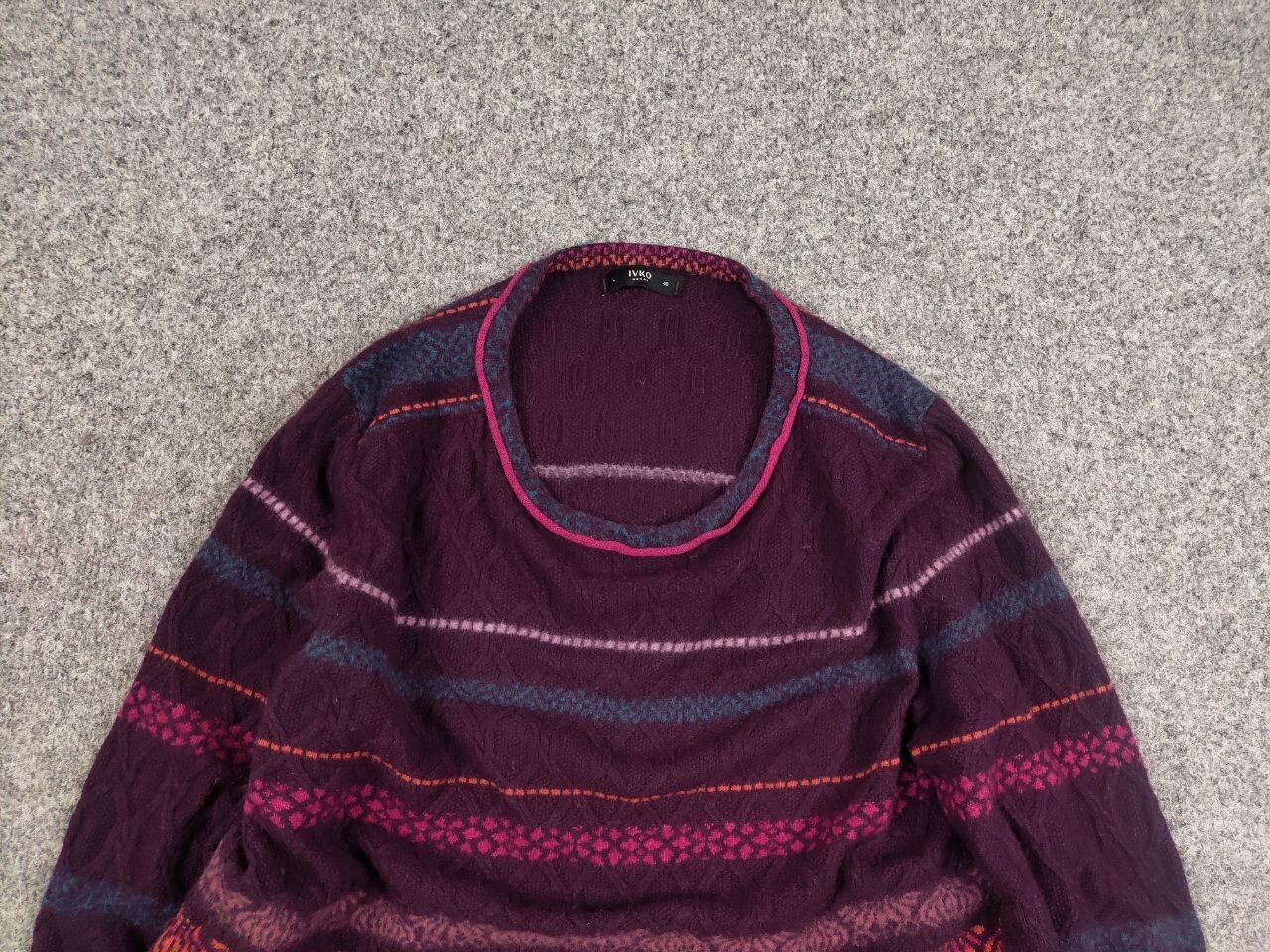 Ivko Structure pullover pattern Wool blackberry S… - image 8