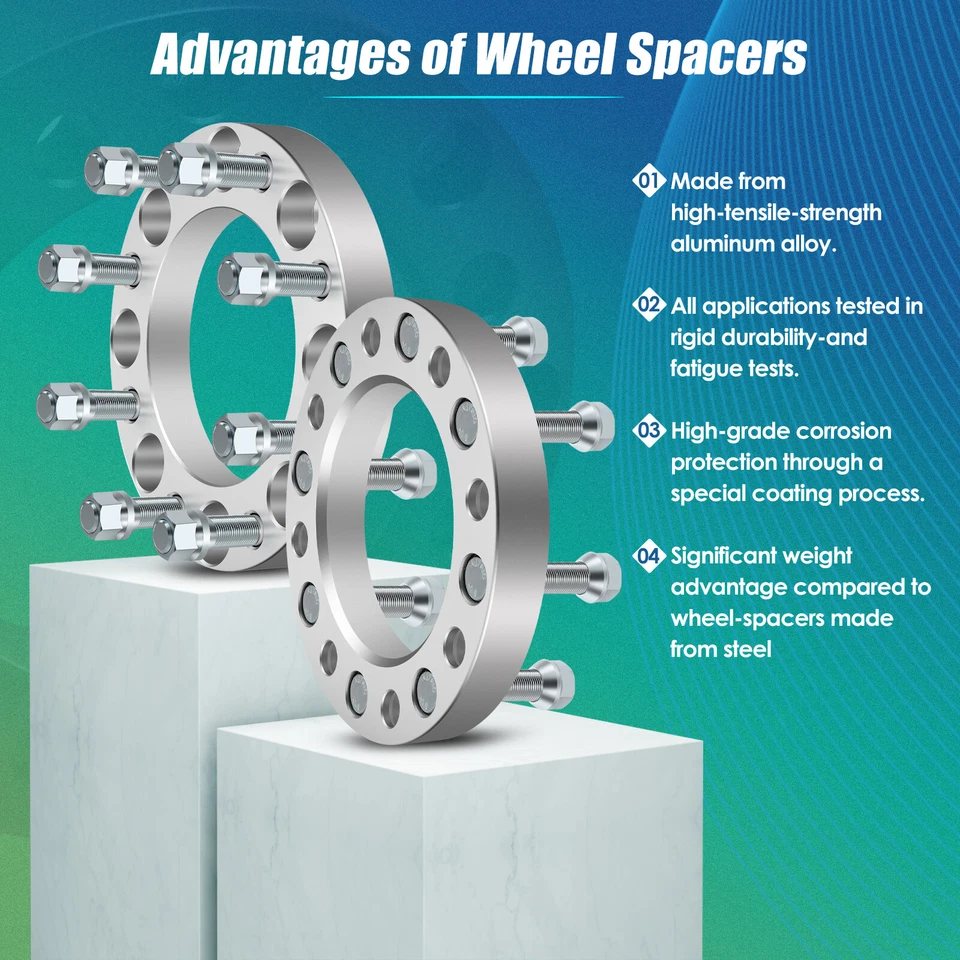 4 piezas espaciadores de rueda 1" 8x170 14x2 para Ford F-250 F-350 Super Duty Ford Excursion Foto 4 de 4