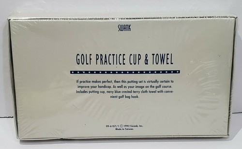 Vintage Swank Golf Training Cup & Handtuch 1992 neu in versiegelter Verpackung. 99-6107/1 - Bild 2 von 2