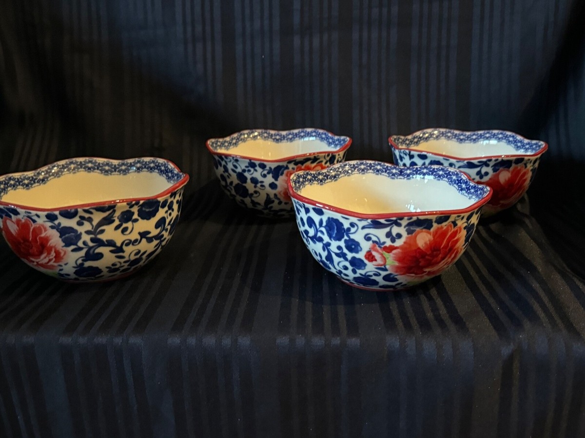The Pioneer Woman Bowls Heritage Floral Piece Set Red Blue White Soup  Cereal