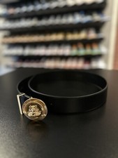 Versace Medusa Biggie Men's Black/Gold Size 80/32 Leather Belt