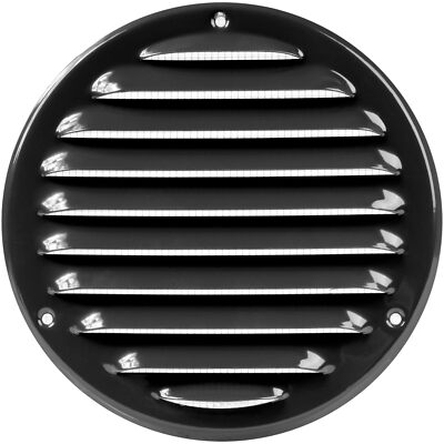 5'' Inch Metal Black Vent Cover - Round Soffit Vent - Air Vent Louver - Grill...