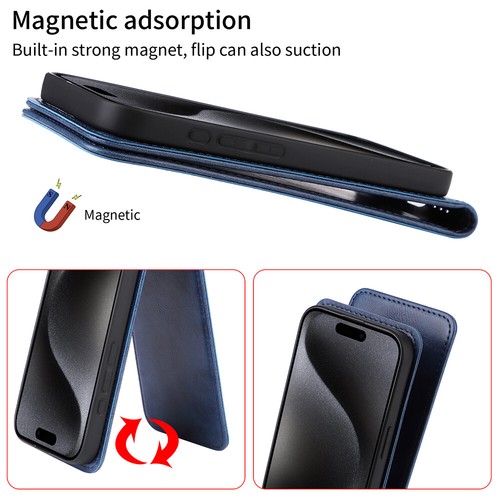 For Asus ROG Phone 9 Pro, Luxury Vertical Up-Down Leather Wallet Soft Case Cover - Picture 9 of 26